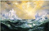 Mid Canvas Paintings - Icebergs in Mid-Atlantic